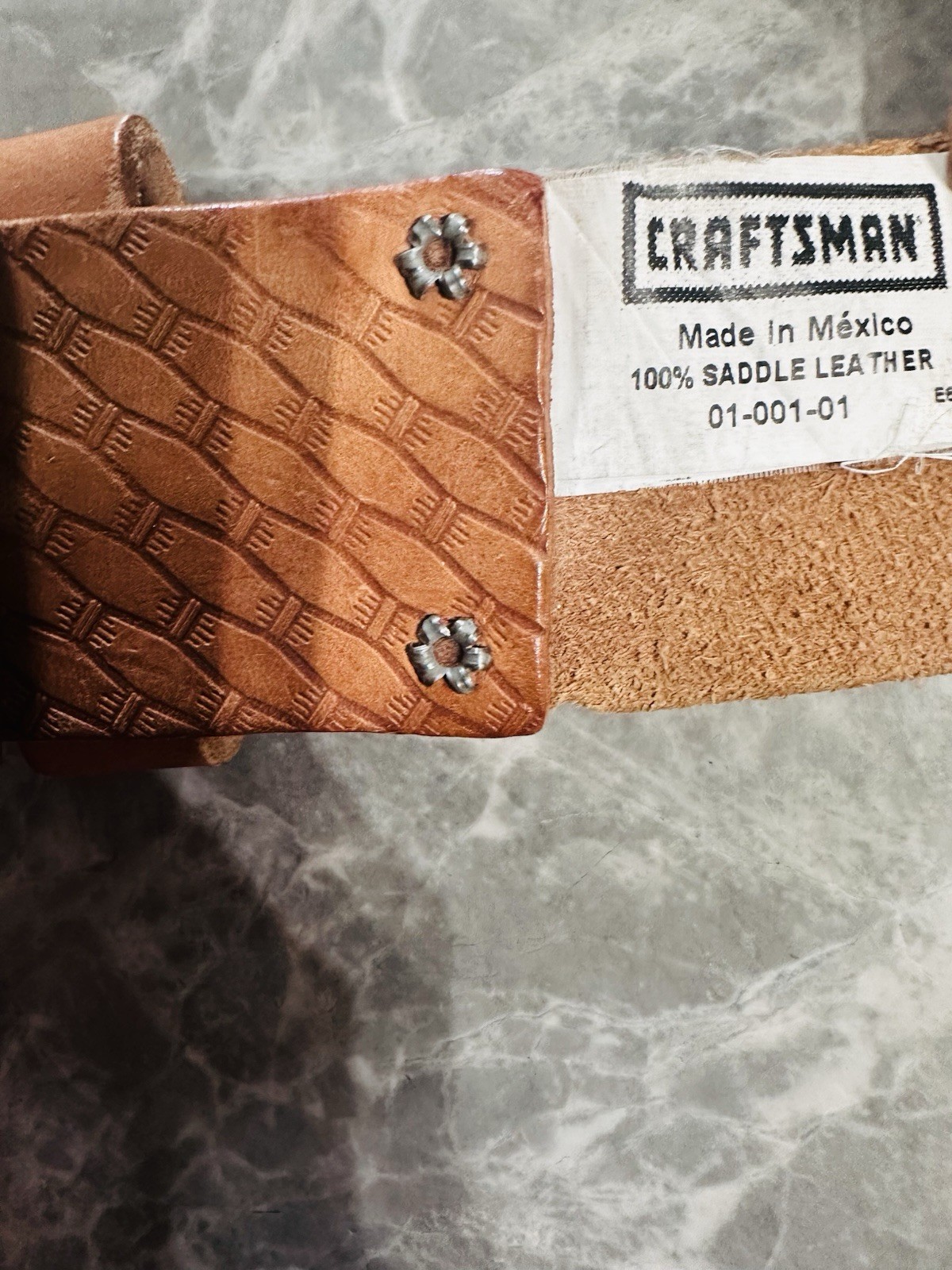 Vintage CRAFTSMAN SADDLE LEATHER Tan Tool Belt 2” Fits 28”- 45” 40472 Mexico