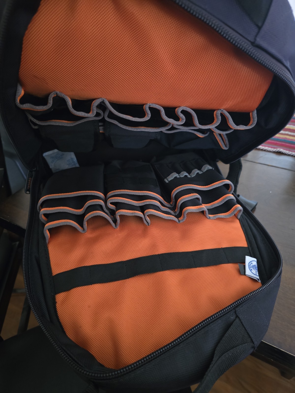 Klein Tools Tradesman Pro Organizer Tool Backpack Black/Orange, Water Resistant