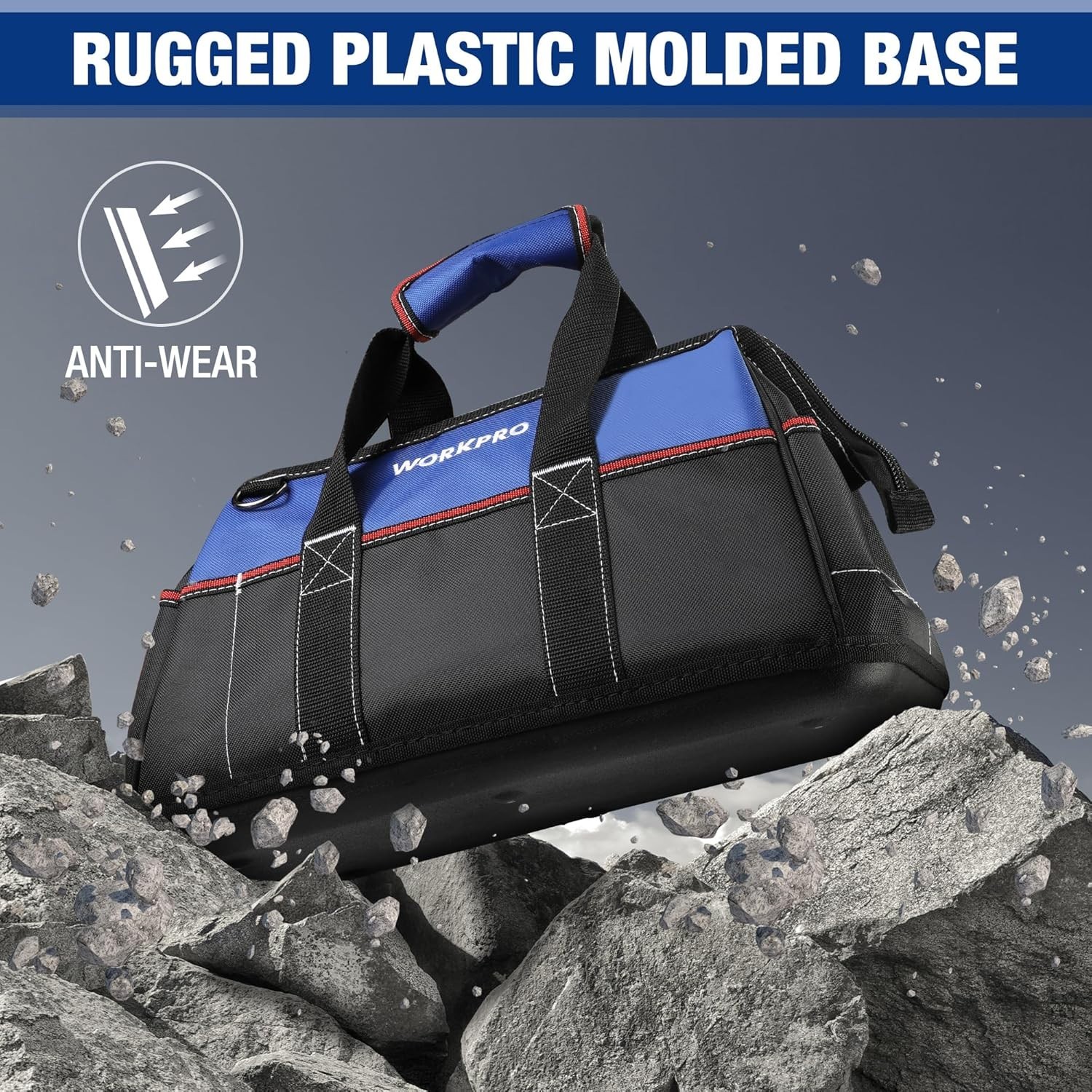Versatile 16-Inch Heavy-Duty Tool Bag with Adjustable Strap & Comfort Handle