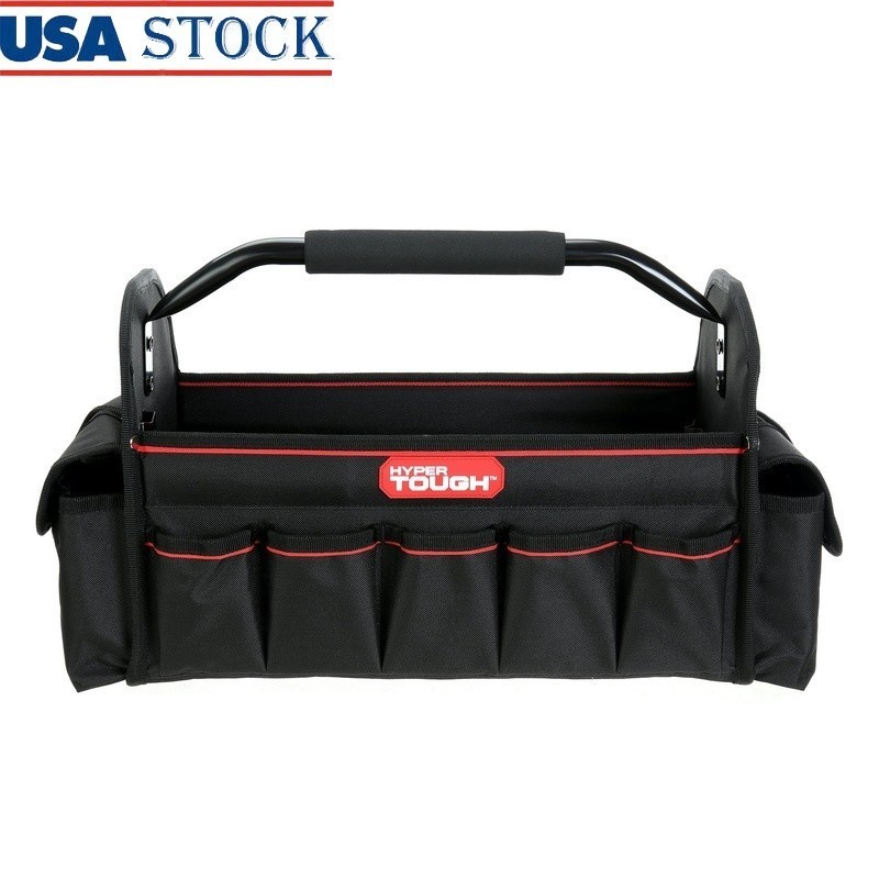 16 Inch Open Top Tool Tote Organizer W/ 20 Pockets Durable Storage Bag New