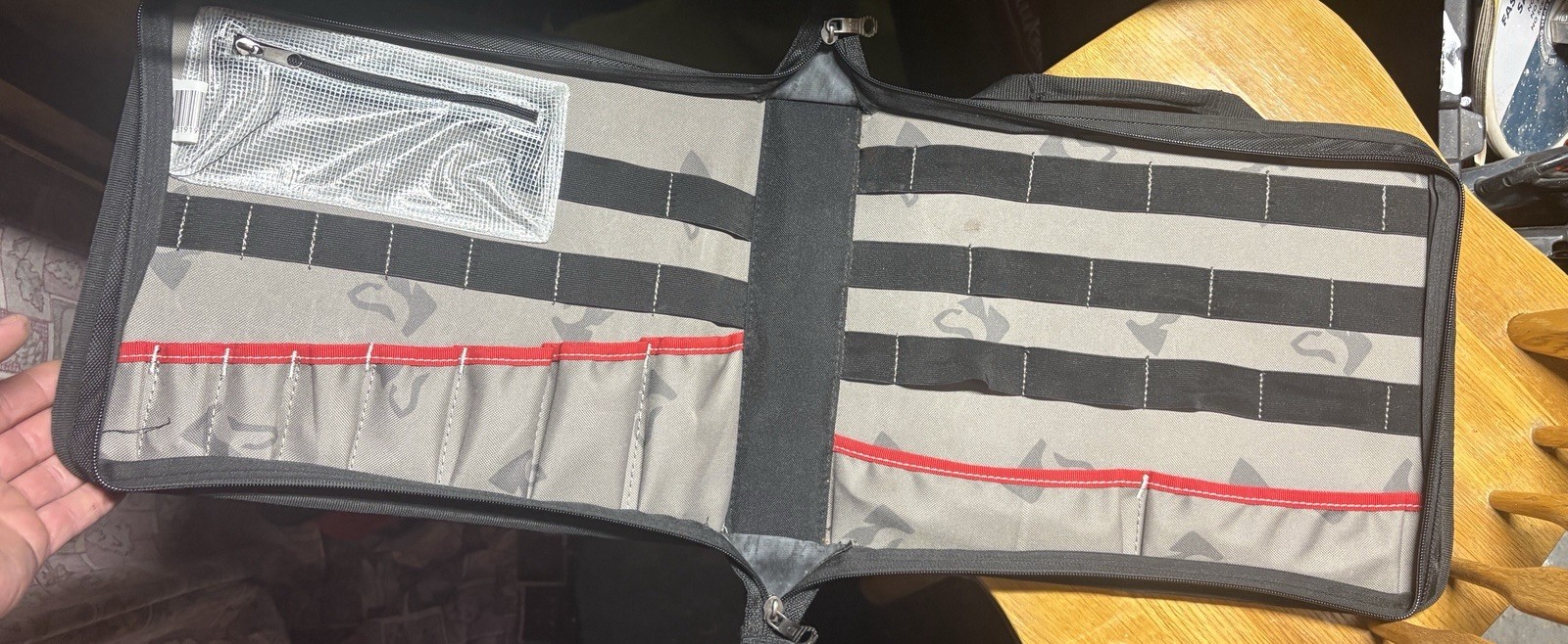 Husky Tool Bag Organizer Insert Black Red Multi Pocket 168OD FOLD OVER
