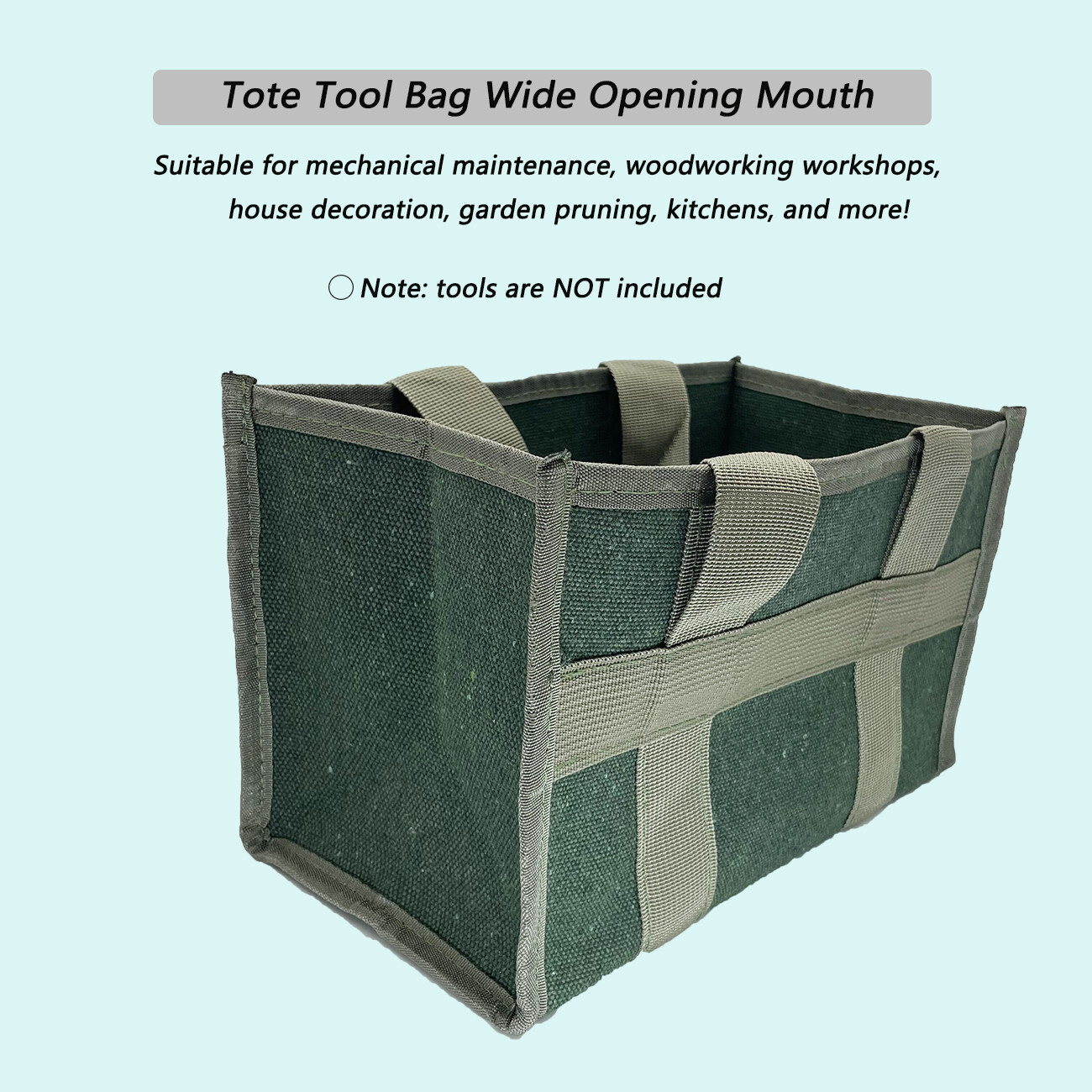 Multi-Purpose Open Tote Tool Bag large space Portable Heavy Duty 11.42×6.3×6.7in