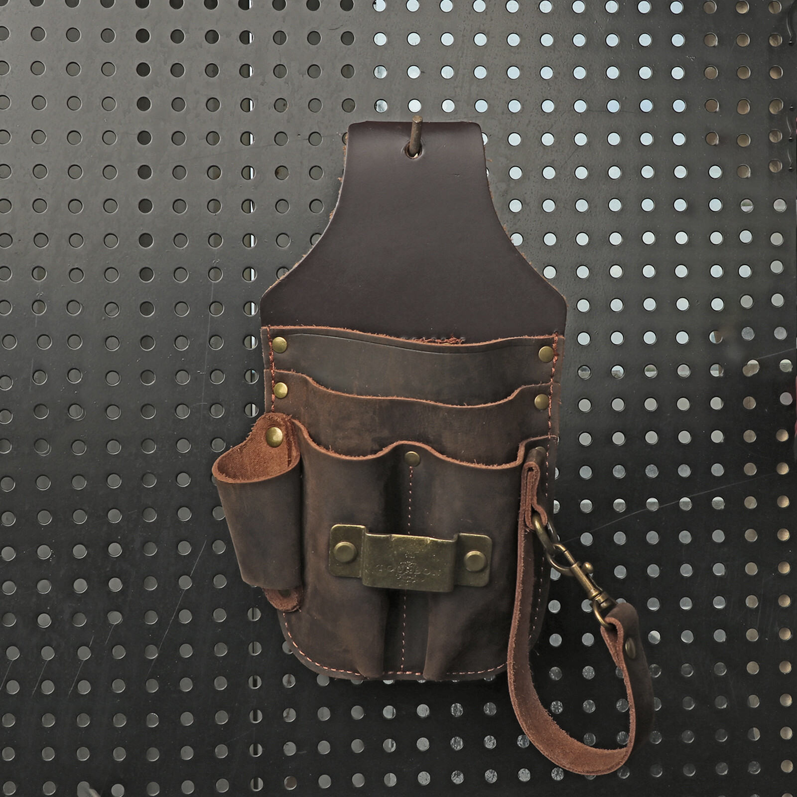 Leather 5 in 1 Tools Holster Electric Tape Thong Plier Pouch Belt Holder-TOURBON