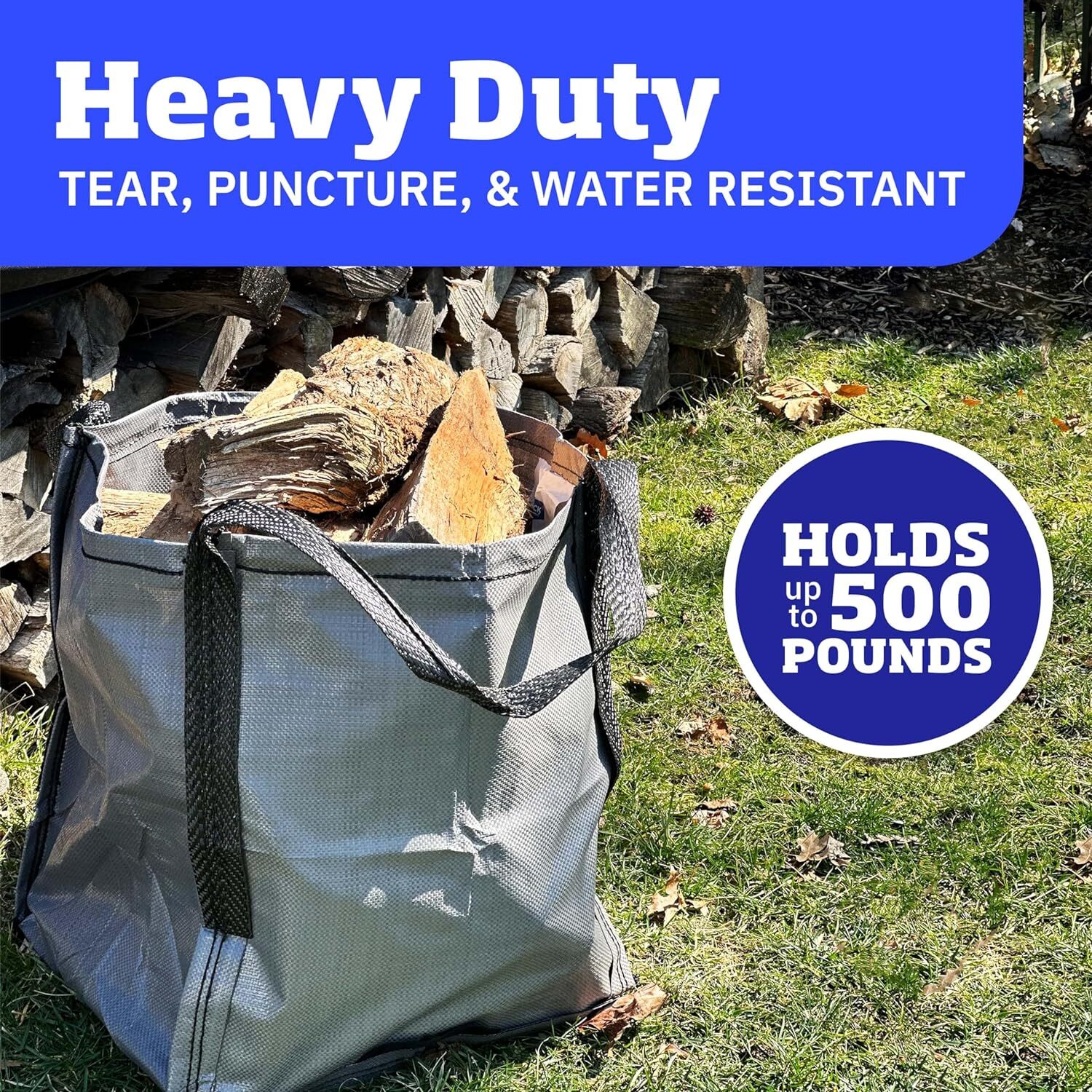 DURASACK Heavy Duty Storage Tote Bag 22-Gallon Rugged Woven Single, Gray