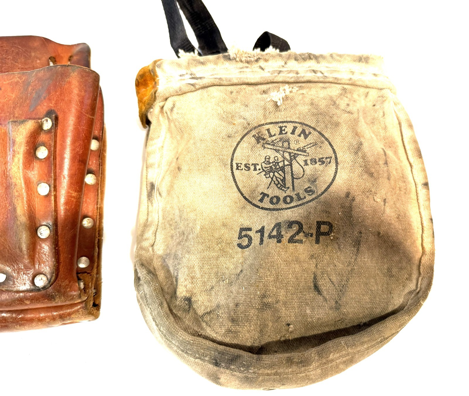 Klein Tools Lineman’s Tool Pouch Set 5142P Canvas and 5164 Leather *2.4K