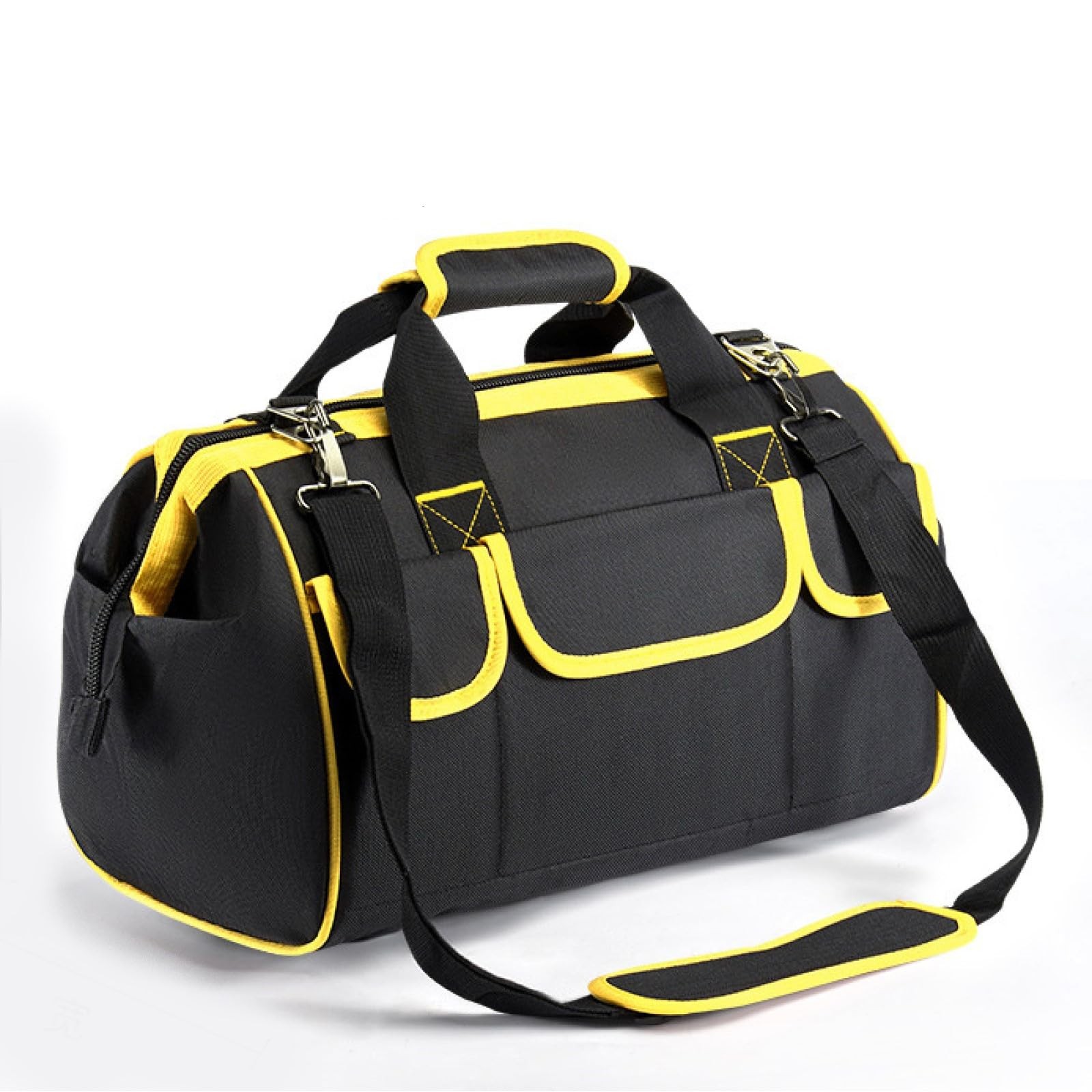1 PCS Wide Mouth Heavy Duty Tool Tote Bag Collapsible Electrician Yellow