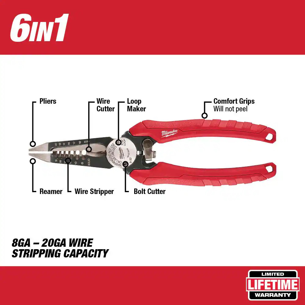 15-Pocket Electricians Tool Holder with Quick Adjust Belt and 6-In-1 Wire Stripp
