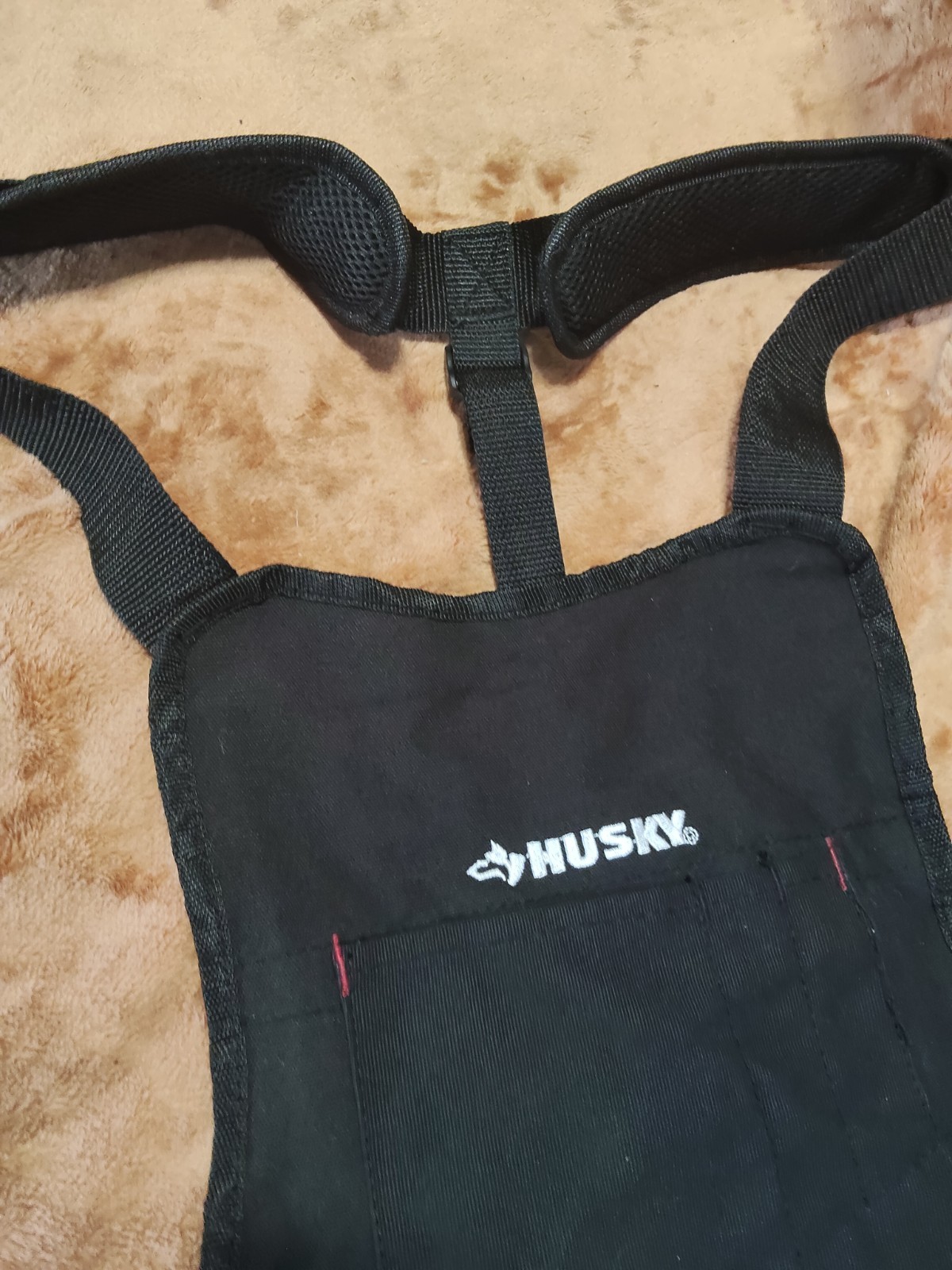 Husky Tools 23 Inch 16 Pocket Black Canvas Bib Tool Apron Workshop Equipment