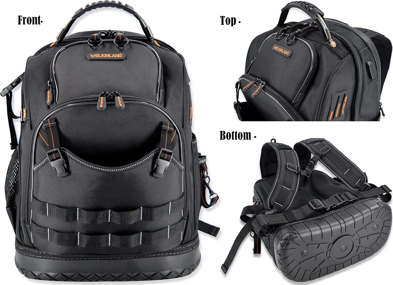 WELKINLAND 77-Pockets Electricians Tool Backpack, HVAC Tools Bag Backpacks