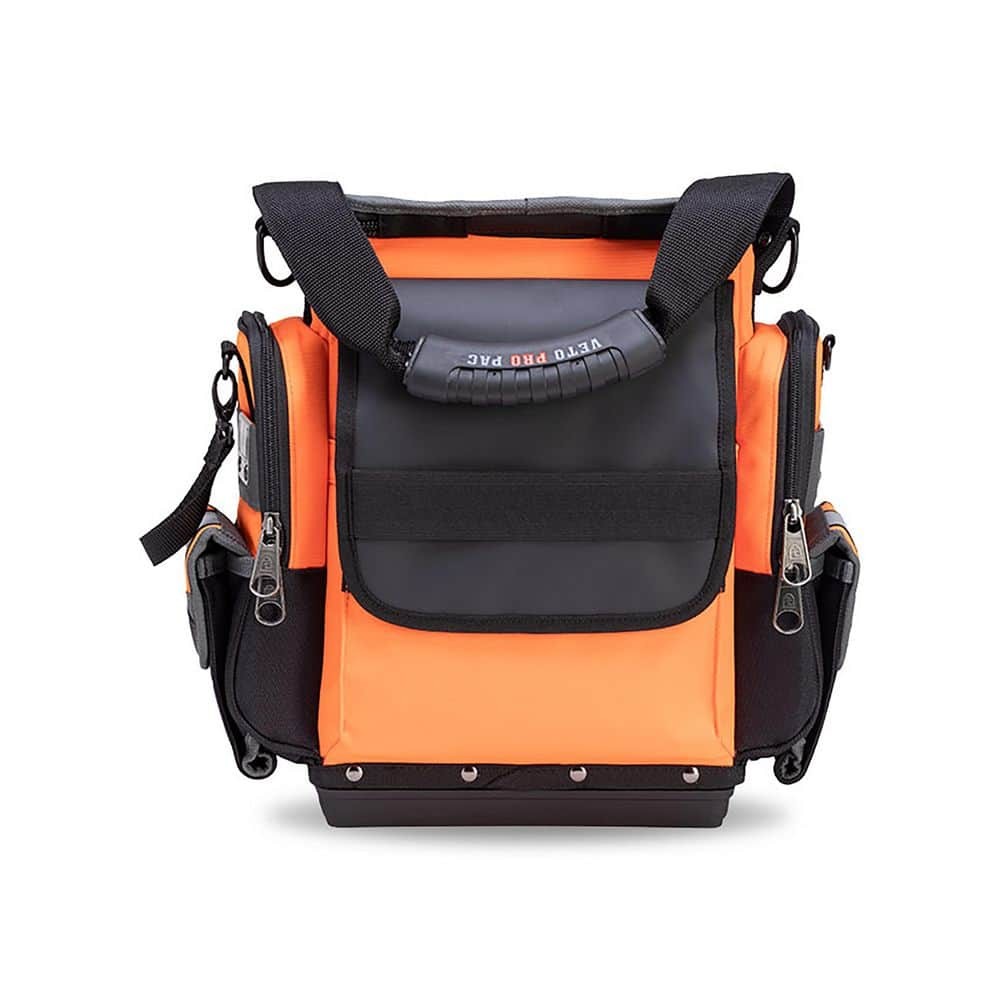 15In Medium Hi-Viz Orange Nylon Tool Pouch W Pen;Knife;Pliers;Screwdriver;Wrench