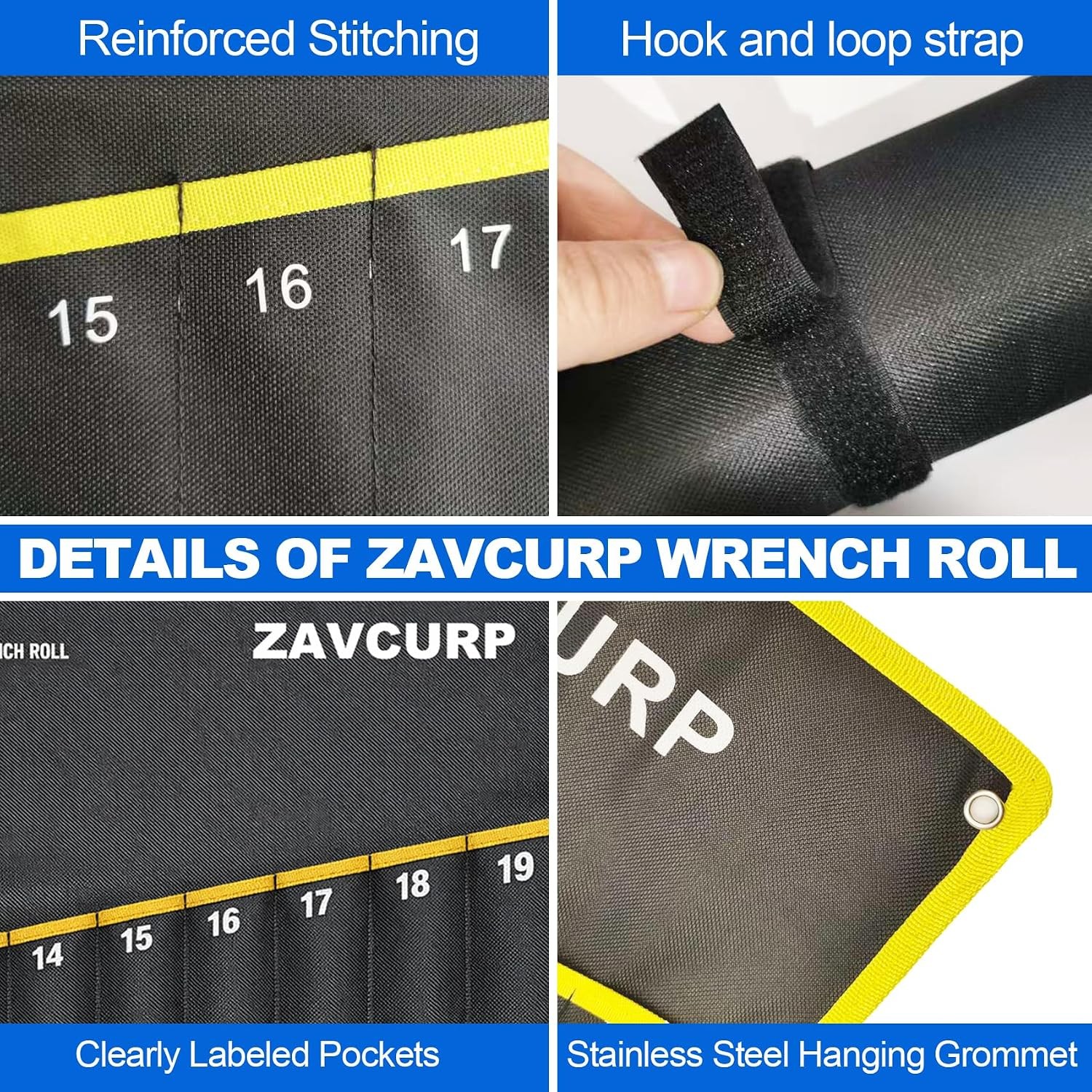 🧰2 Pcs Wrench Roll Up Pouch Organizer Heavy Duty Canvas Tool Bag Case🔧