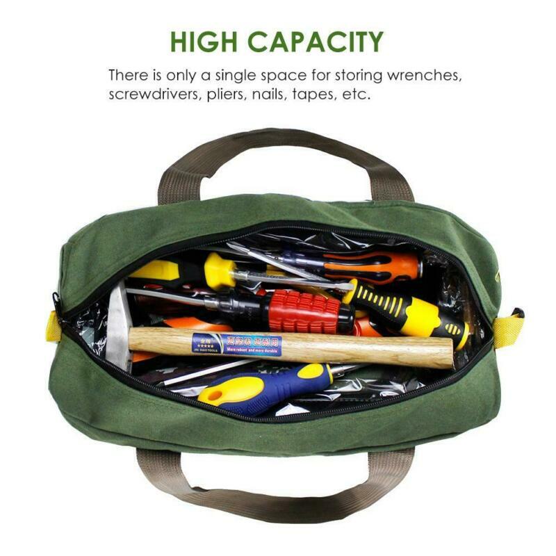 Multi-function Tool Bag Canvas Waterproof Storage Portable Toolkit Zipper Bag