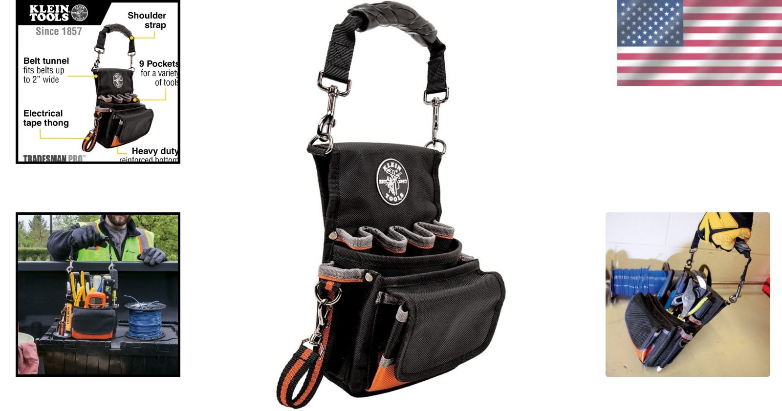 Tradesman Pro 9-Pocket Tool Pouch with Reinforced Bottom for Ultimate Durability