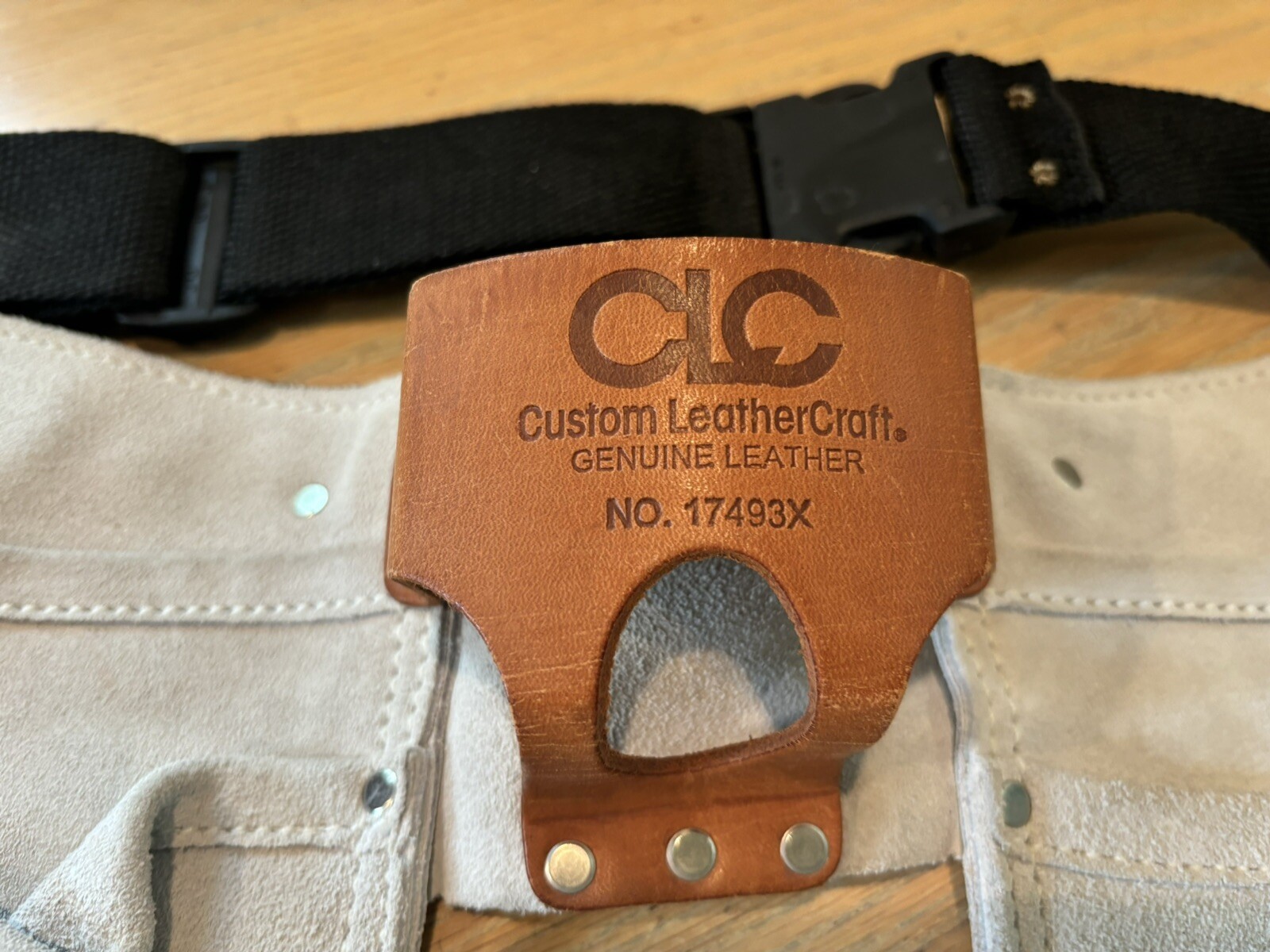 17493X CLC Custom Leather Craft TOOL BELT Carpenter Pouch Grey ADJ BELT Like New