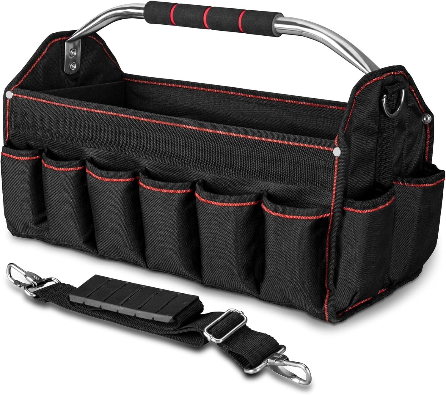 HAUTMEC 18″ Foldable Tool Tote 23 Pockets for Electrician