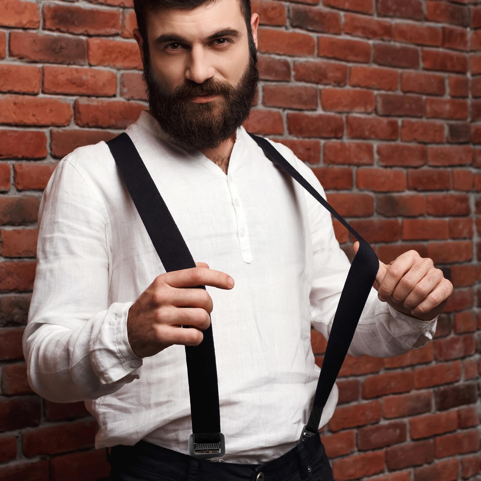 Tyqour Big and Tall Suspenders – Black for Men’s One Size,