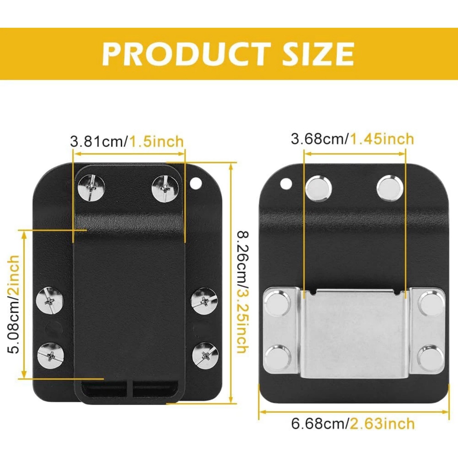 Tape Measure Holster For Belt Clip On Black Metal Nylon Tool Holder Low Profile