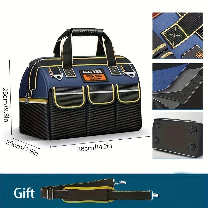 AIRAJ Multifunctional Tool Bag 1680D Oxford Cloth Waterproof Wear-Resistant Elec