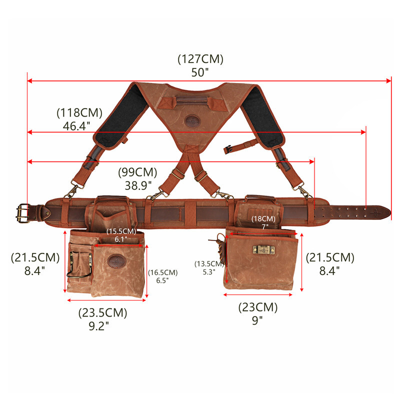 TOURBON Electrician/Carpenter’s Tool Construction Bag Suspender Rig Belt Bag L