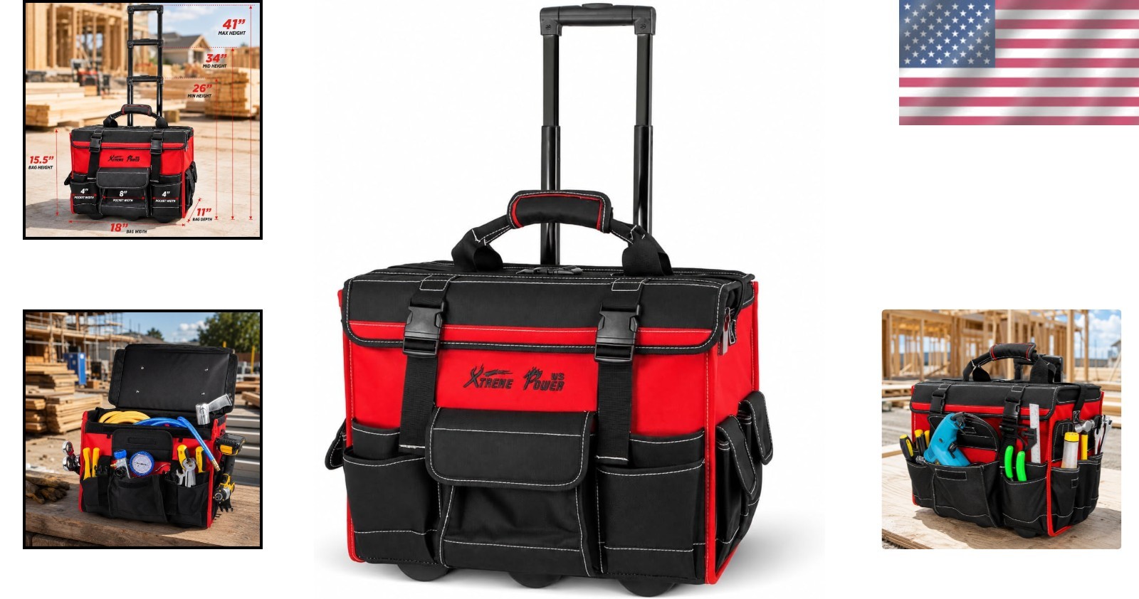 Professional 18-Inch Rolling Tool Organizer – Perfect for HVAC, Plumbing & More