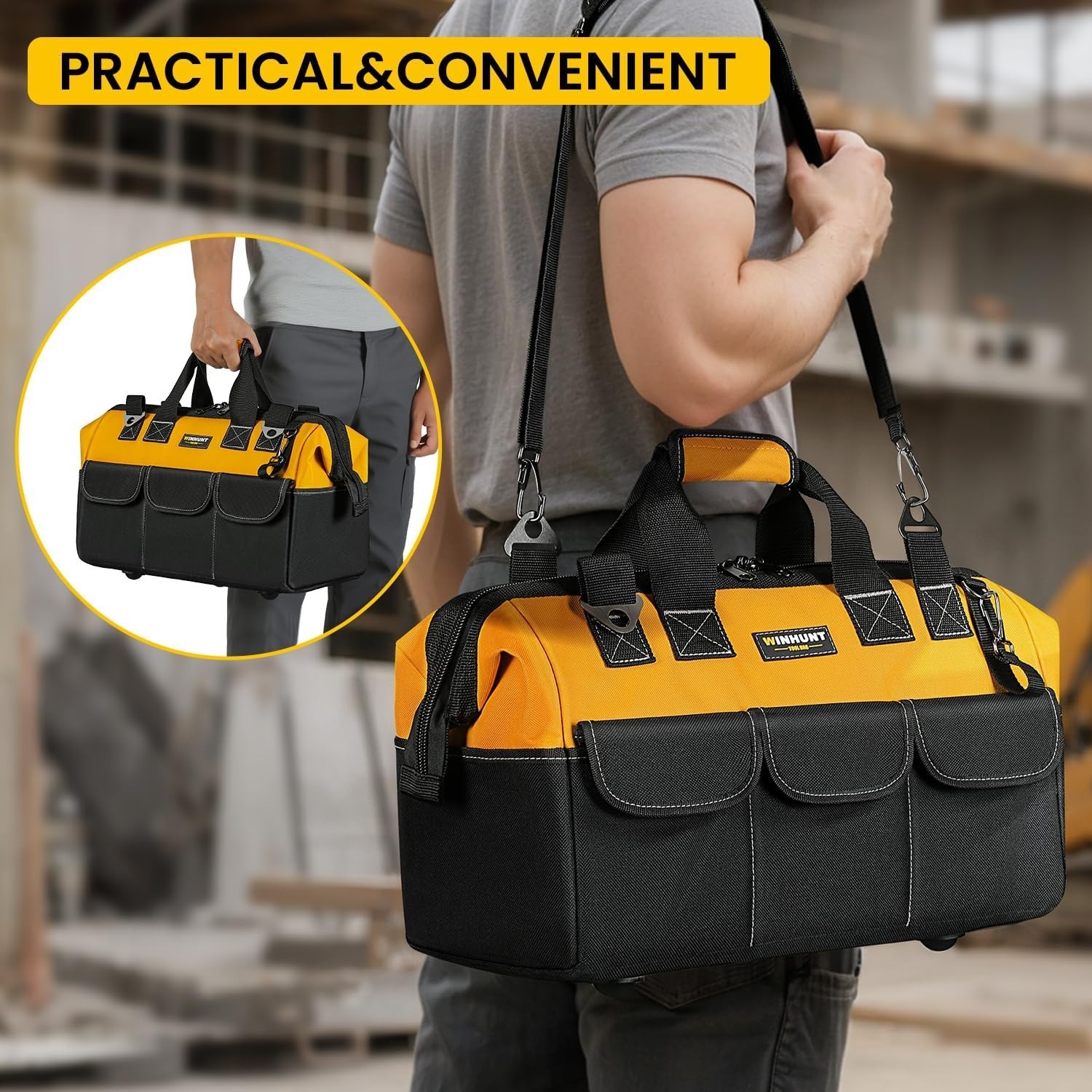 Versatile 18 Inch Tool Bag – 14 Pockets, Adjustable Strap, Perfect for Transport