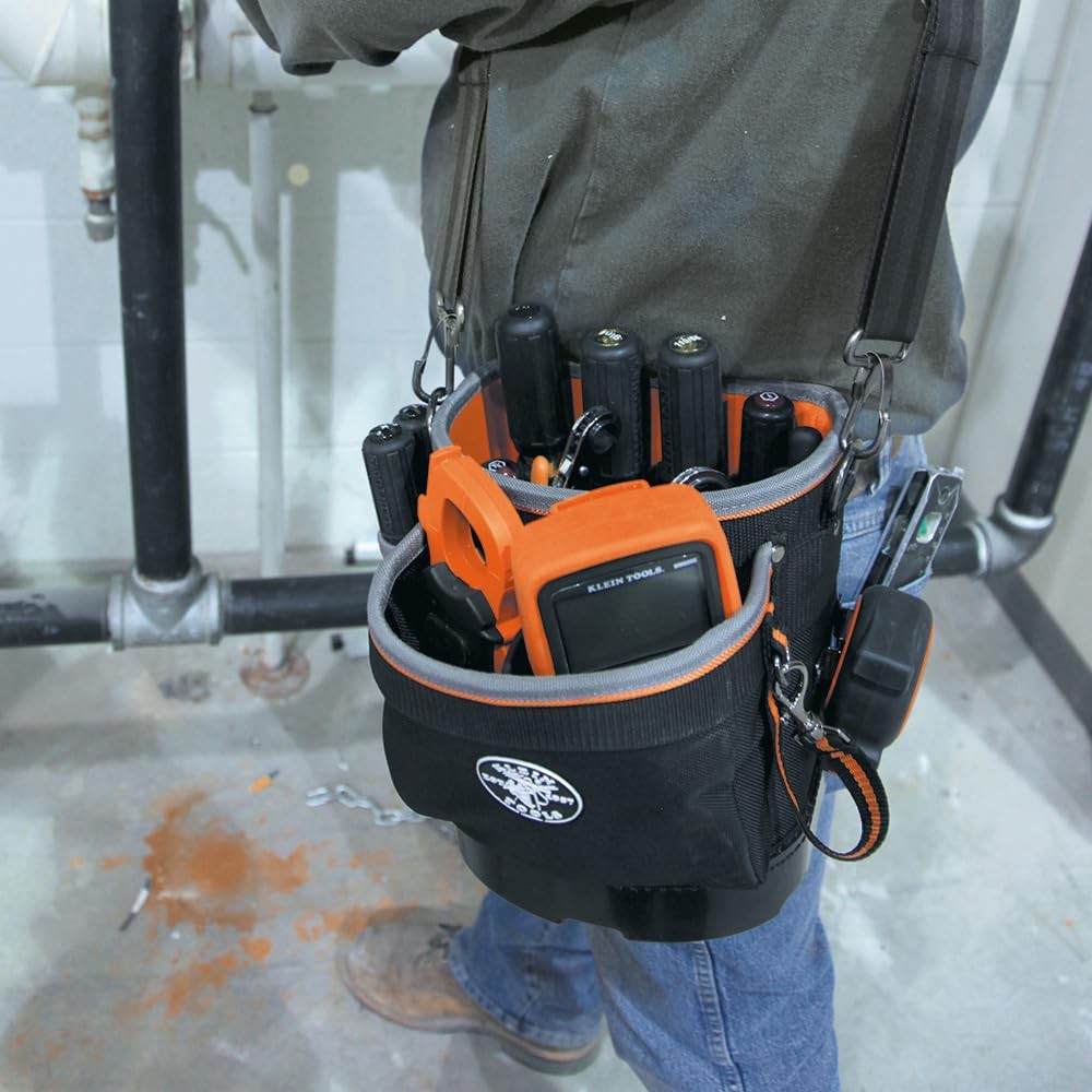 Klein Tools 55419SP-14 Tool Bag with Shoulder Pouch, Black&Orange
