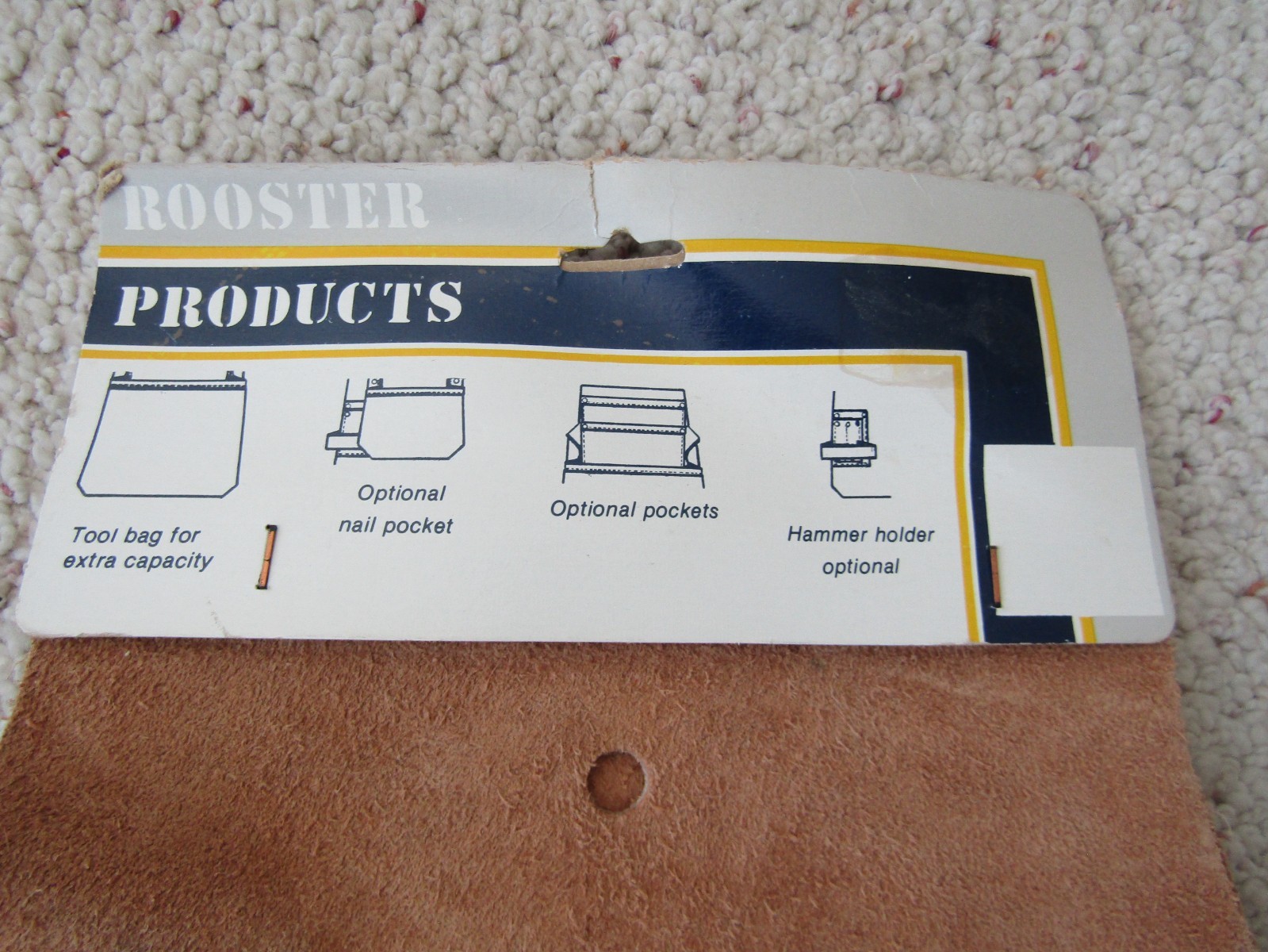 Rooster ProSelect RE-823 Nail Tool Suede Leather Pouch Bag Heavy Duty 11×9.5 NEW
