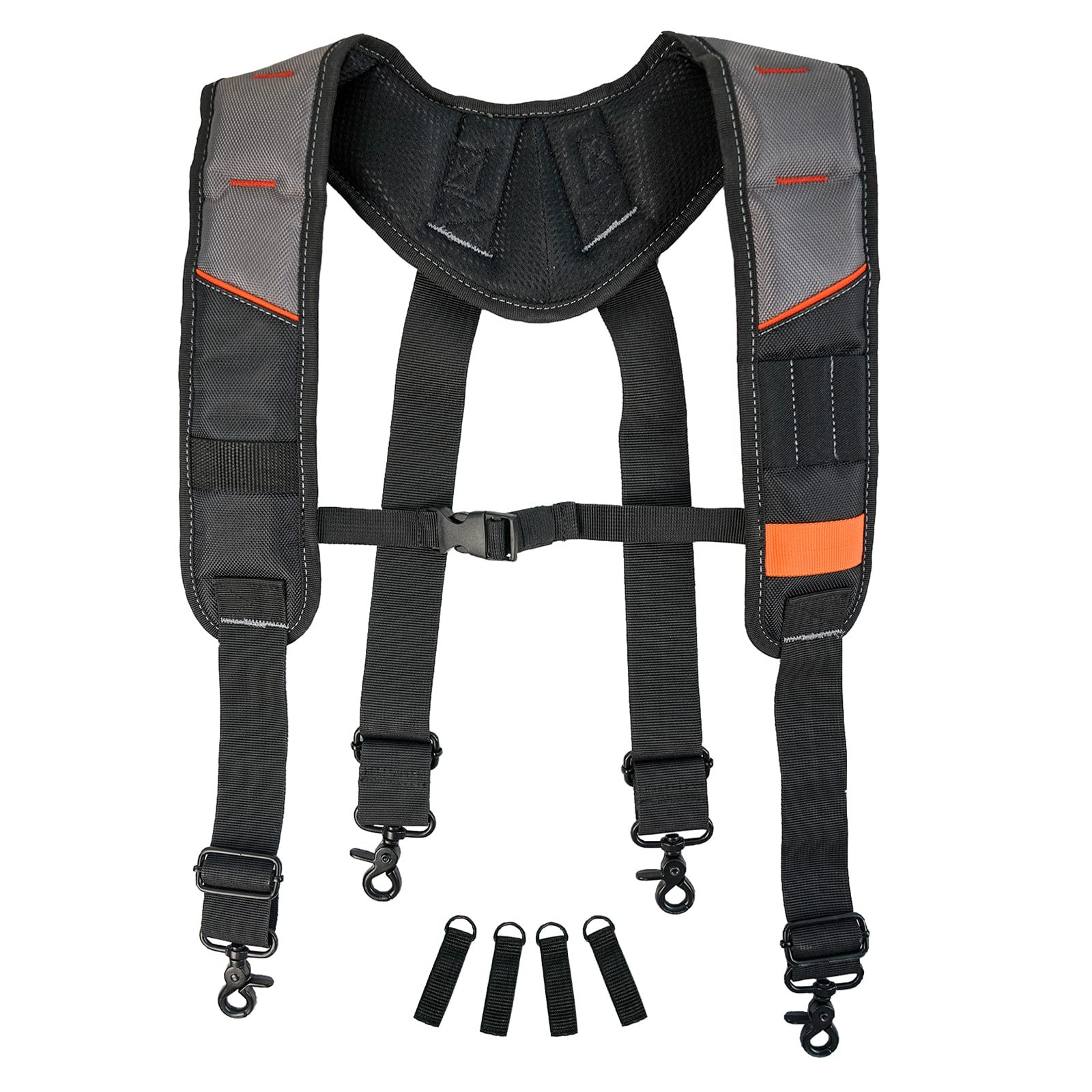 Tool Belt Suspenders Padded Work Suspender With Attachment Loops For Men Grey