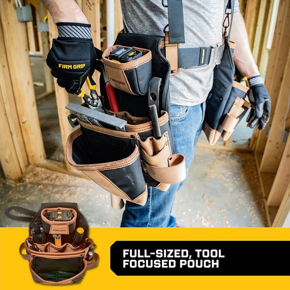 FIRM GRIP Build-A-Rig Hybrid Leather/Nylon Framer Tool Pouch