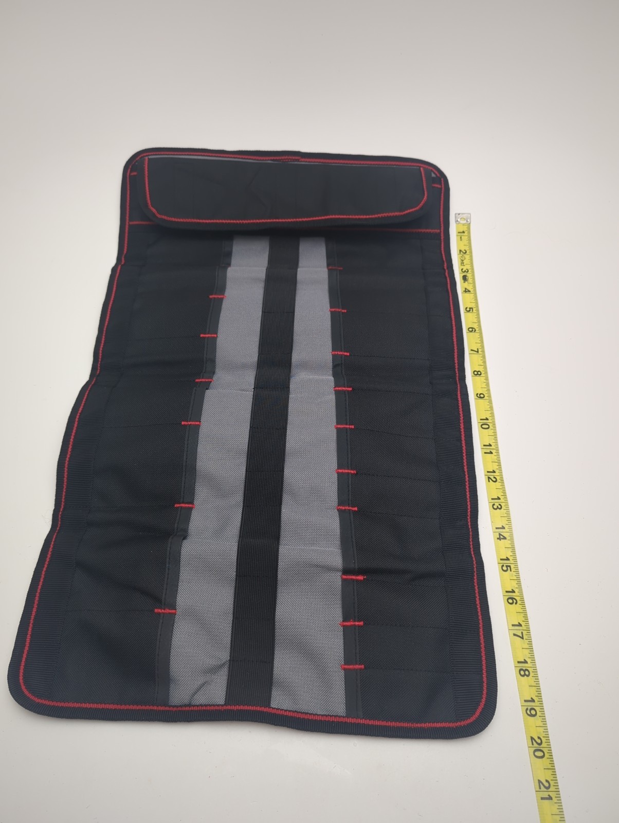 Hyper Tough Adjustable Fabric Tool Roll Black Red Organizer Holder Wrap