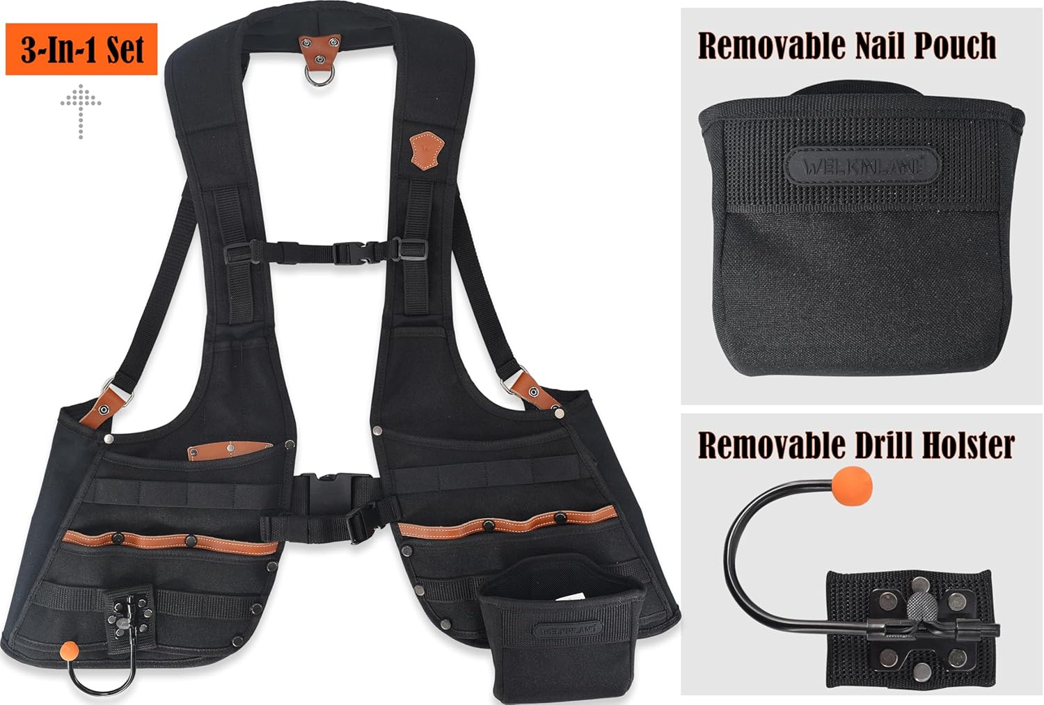 Top-G Construction Leather Tool Vest, Carpenter’S Tool Vest, Tools Vest Electric