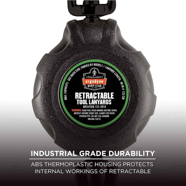 Ergodyne 3001 Retractable Tool Lanyard, 2 Lb