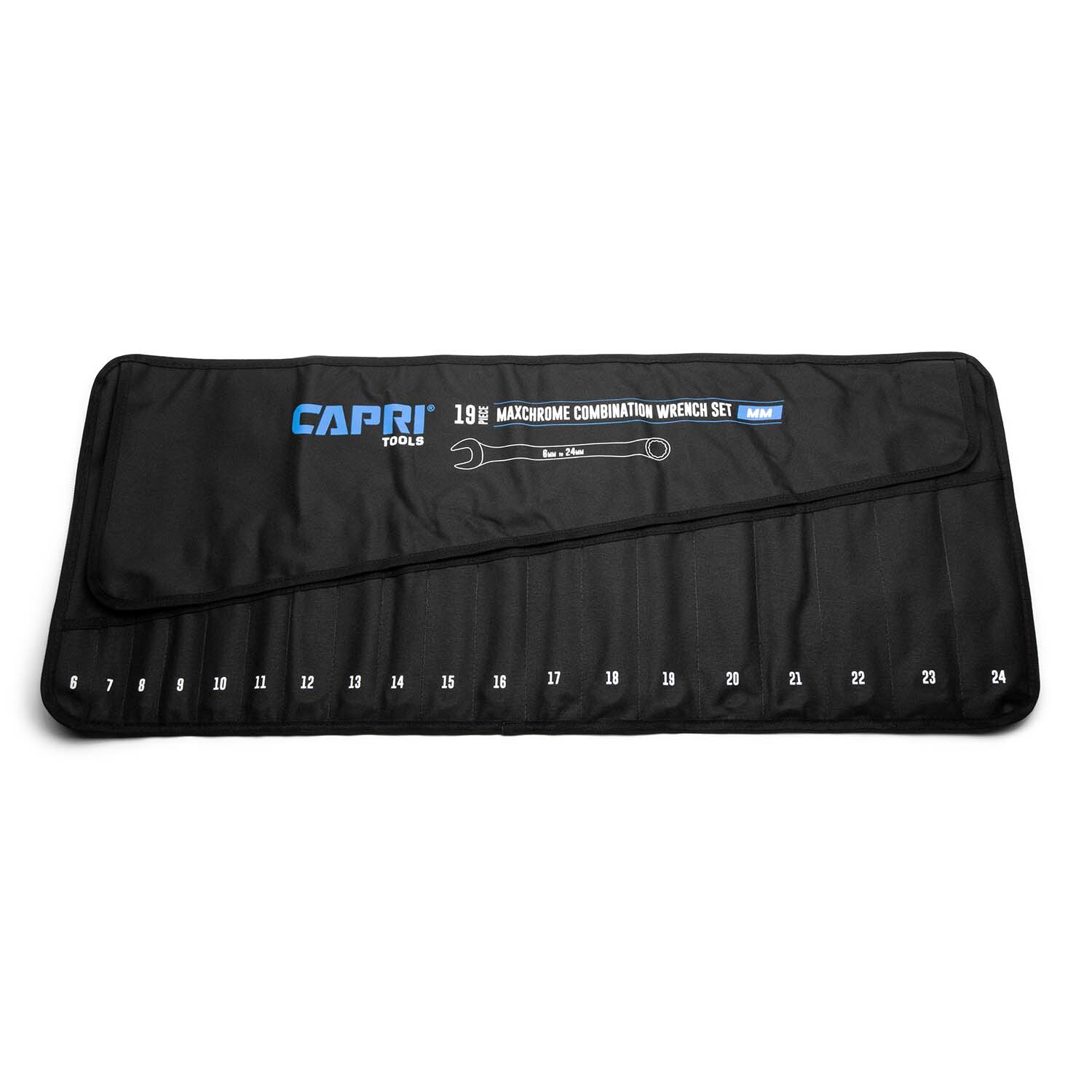 Capri Tools Wrench Roll Up Pouch, Metric, 19 Pockets