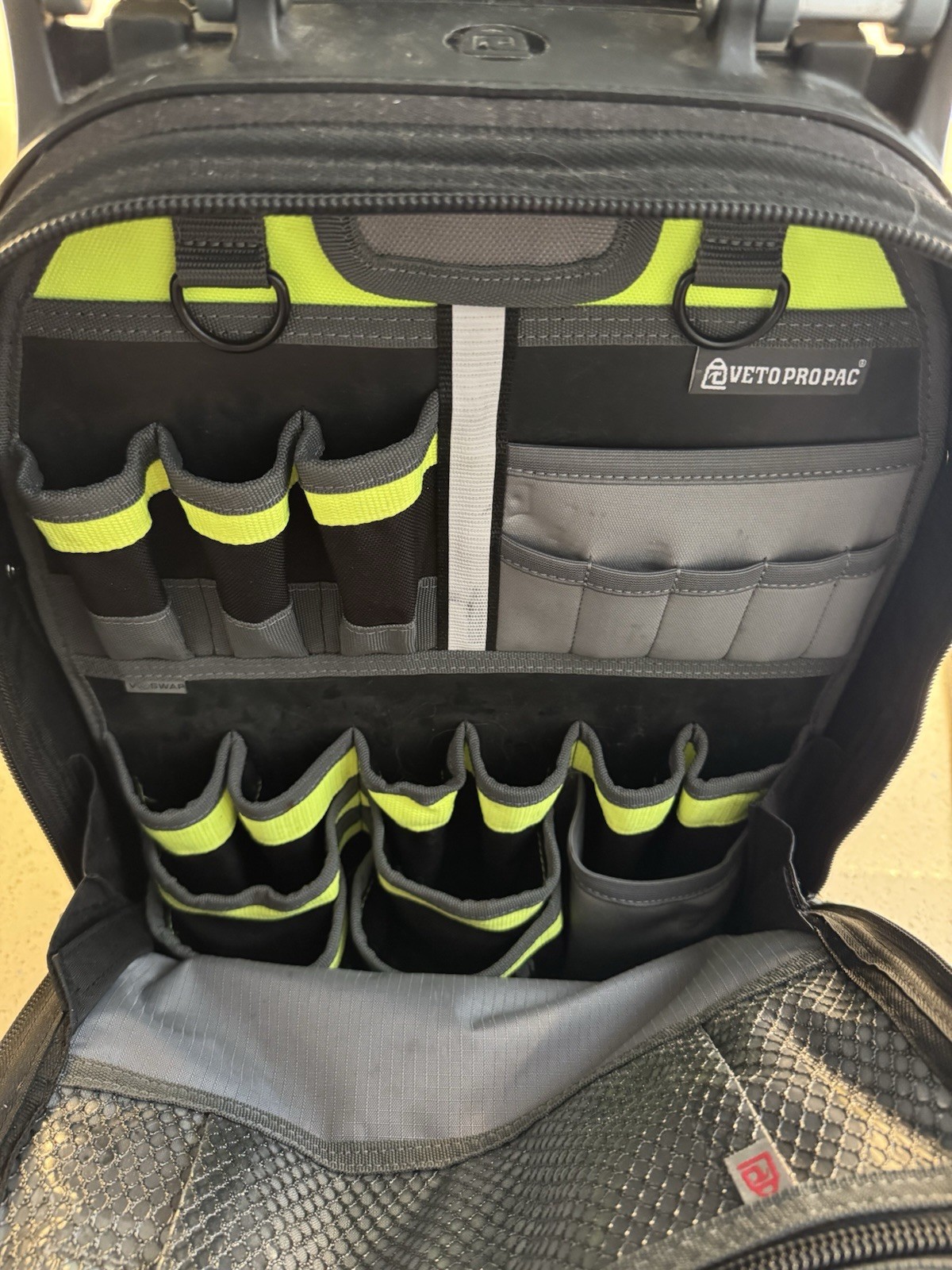 Veto Pro Pac Tech Pac Blackout Backpack With Hi Viz V-Swap Inserts EXCELLENT