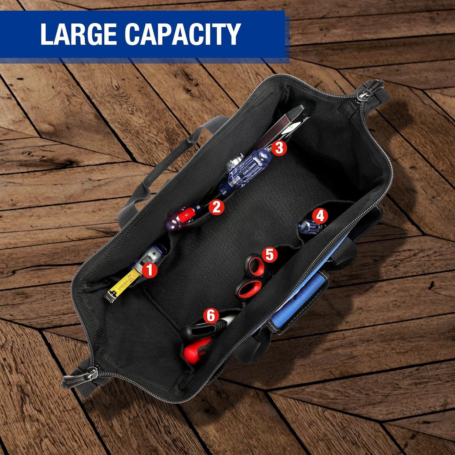 Heavy-Duty 18-Inch Tool Bag – Close Top Design with Comfortable Shoulder Strap