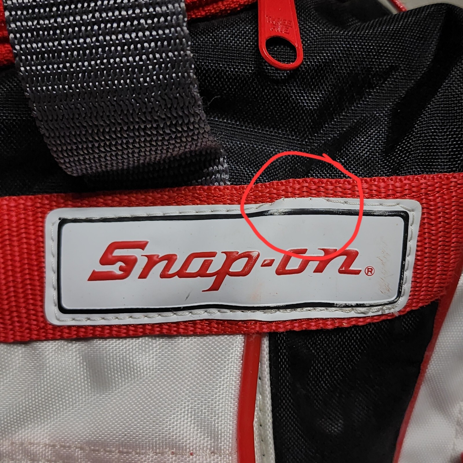Snap-On 90’s Big TimeTool Duffle Bag Tote Red White Black Vintage
