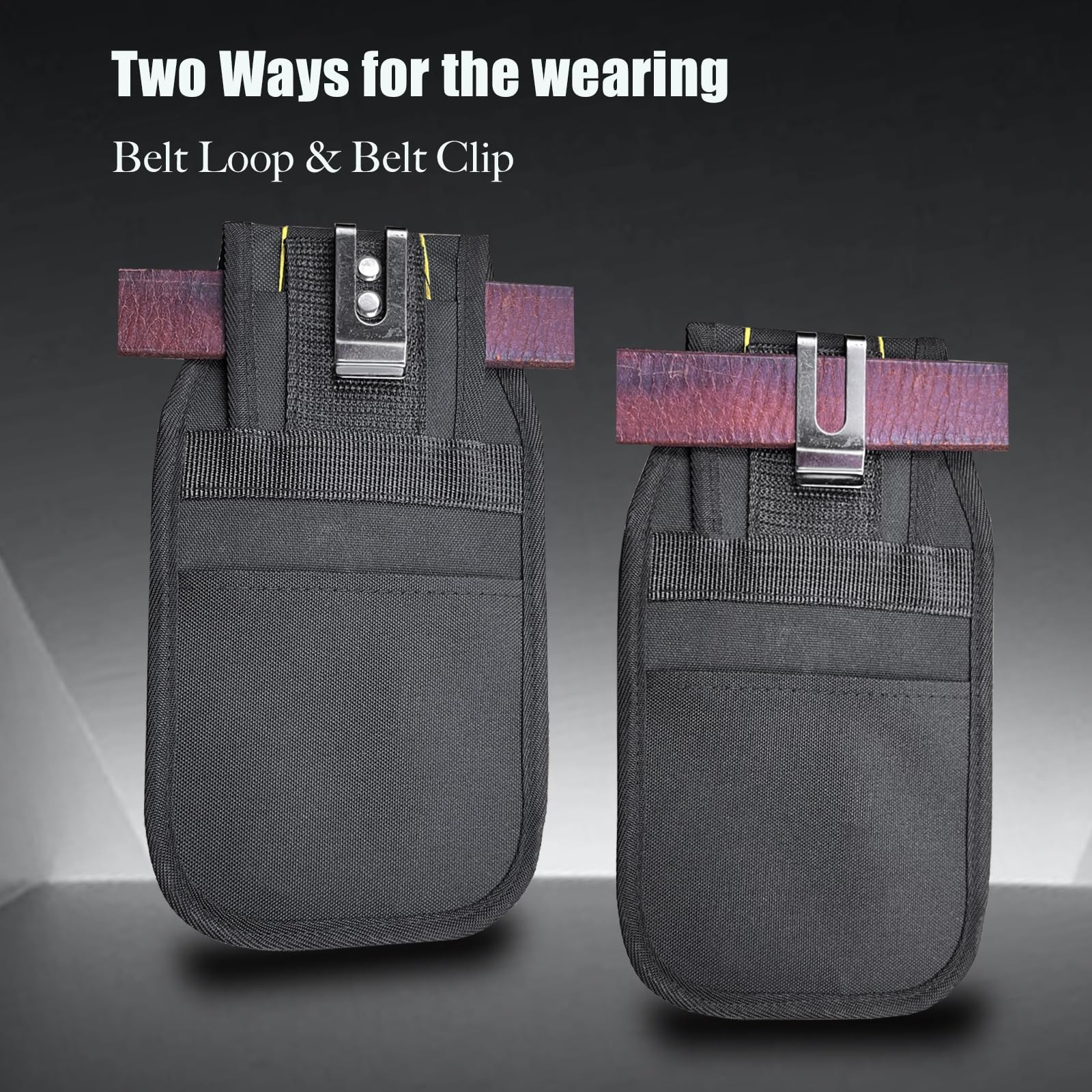 Small Tool Bag with Belt Jacket Multi Pocket Holster Case Yellow