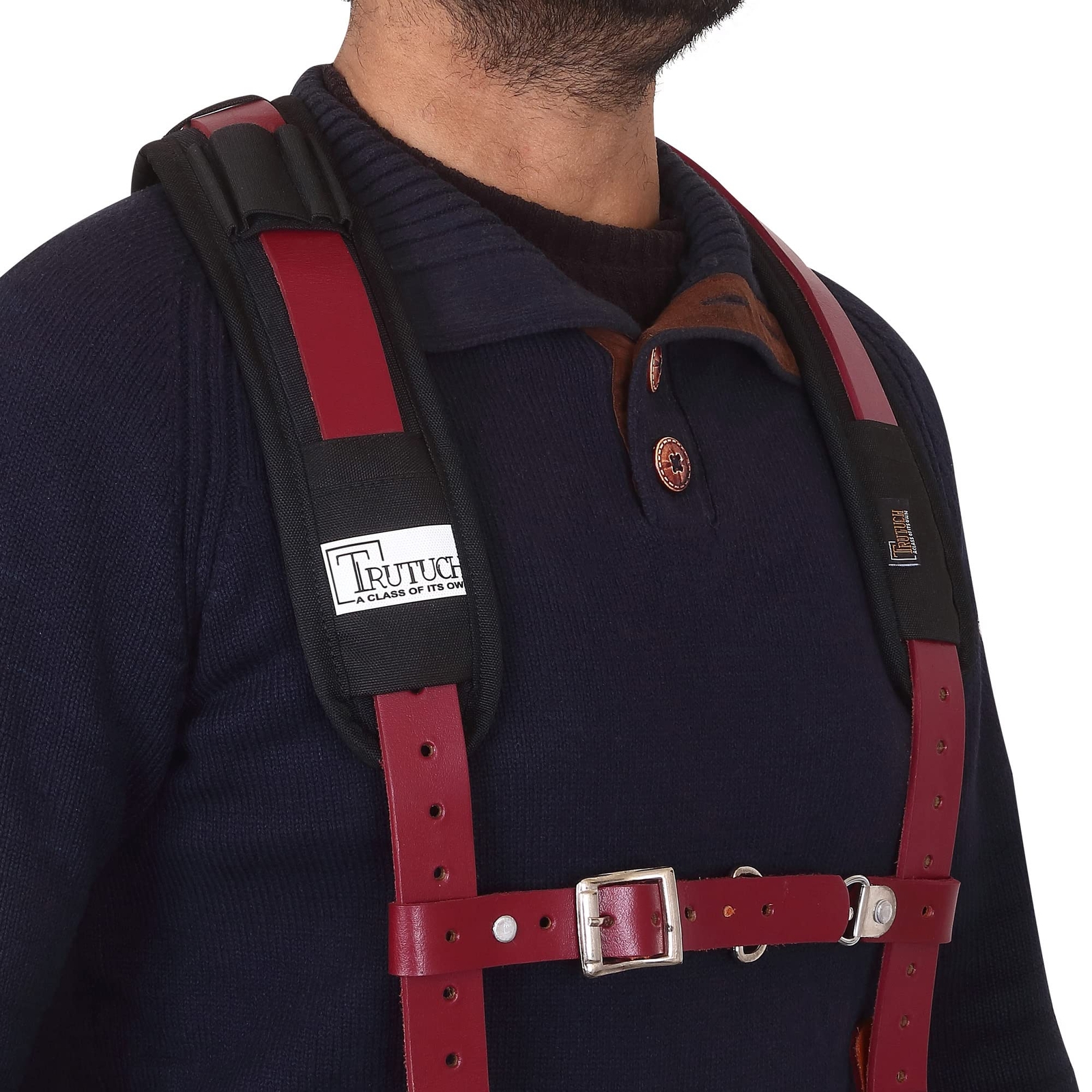 Leather Work Suspenders With Pockets | Fullyadjustable Padded Leather Tool Belt