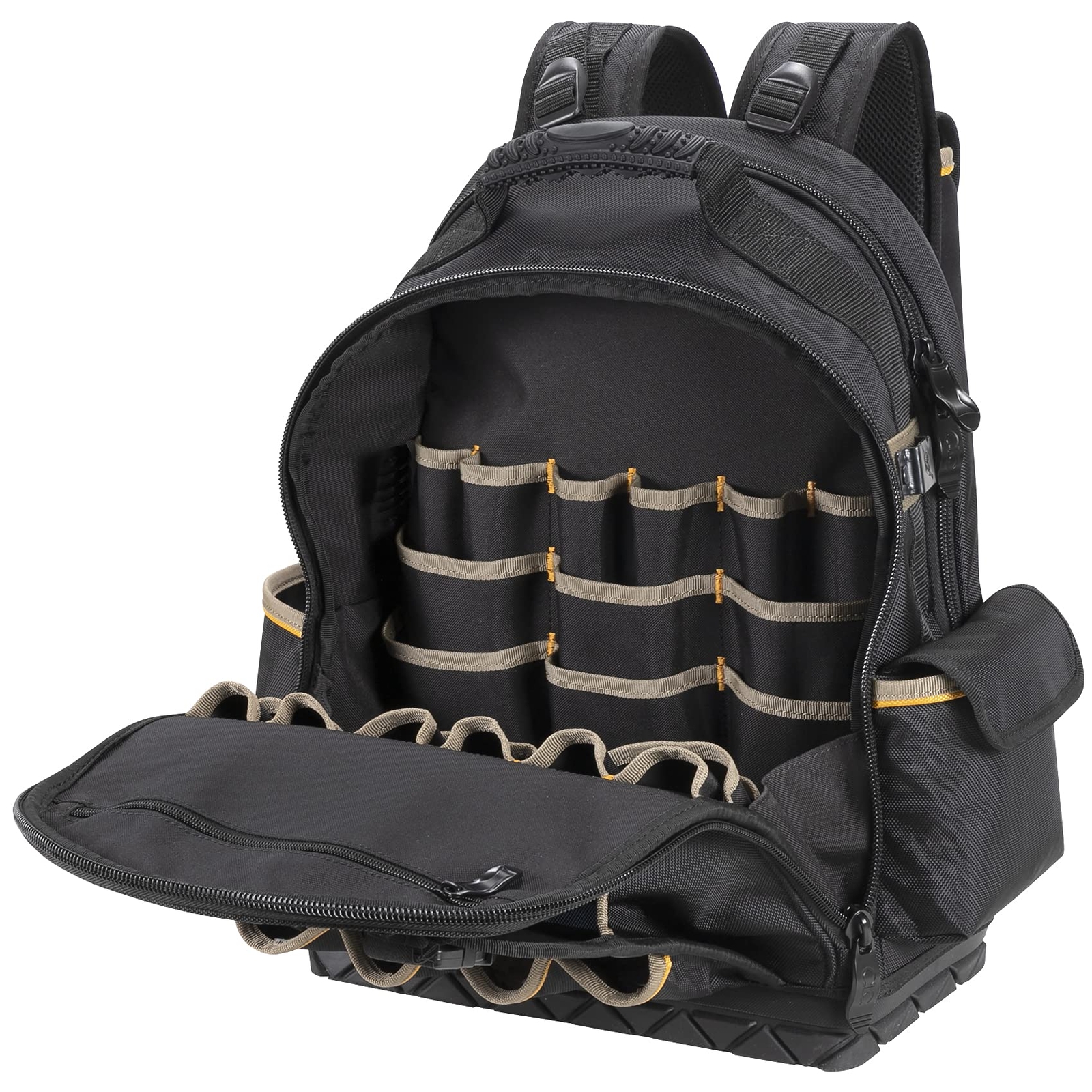 CLC Molded Base Tool Backpack with 38 Pockets for Electronics and Tools