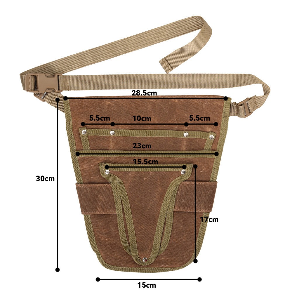 Canvas Weeding Tool Bag Wear-Resistant Storage Bag Waist Hanging Electrician Bag