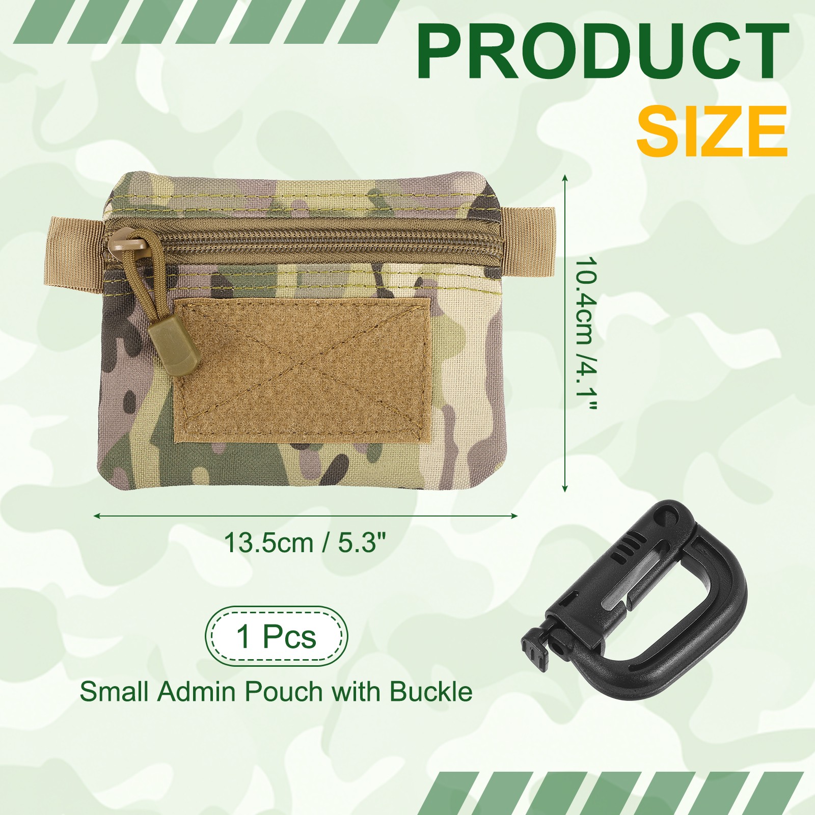 Small Admin Pouch, Nylon Zipper Pouch Storage Pocket 5.3″x4.1″ &Camouflage Color