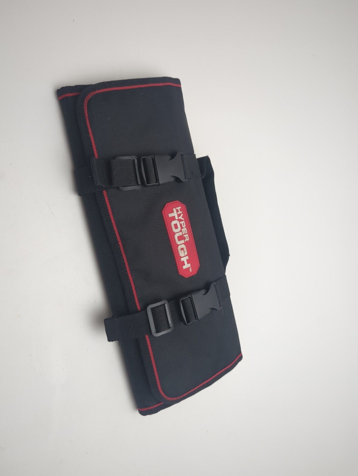Hyper Tough Adjustable Fabric Tool Roll Black Red Organizer Holder Wrap