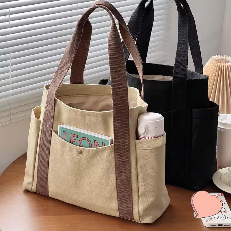 Large Canvas Tote Bag Women Work School College Book Shoulder Shopper Bag