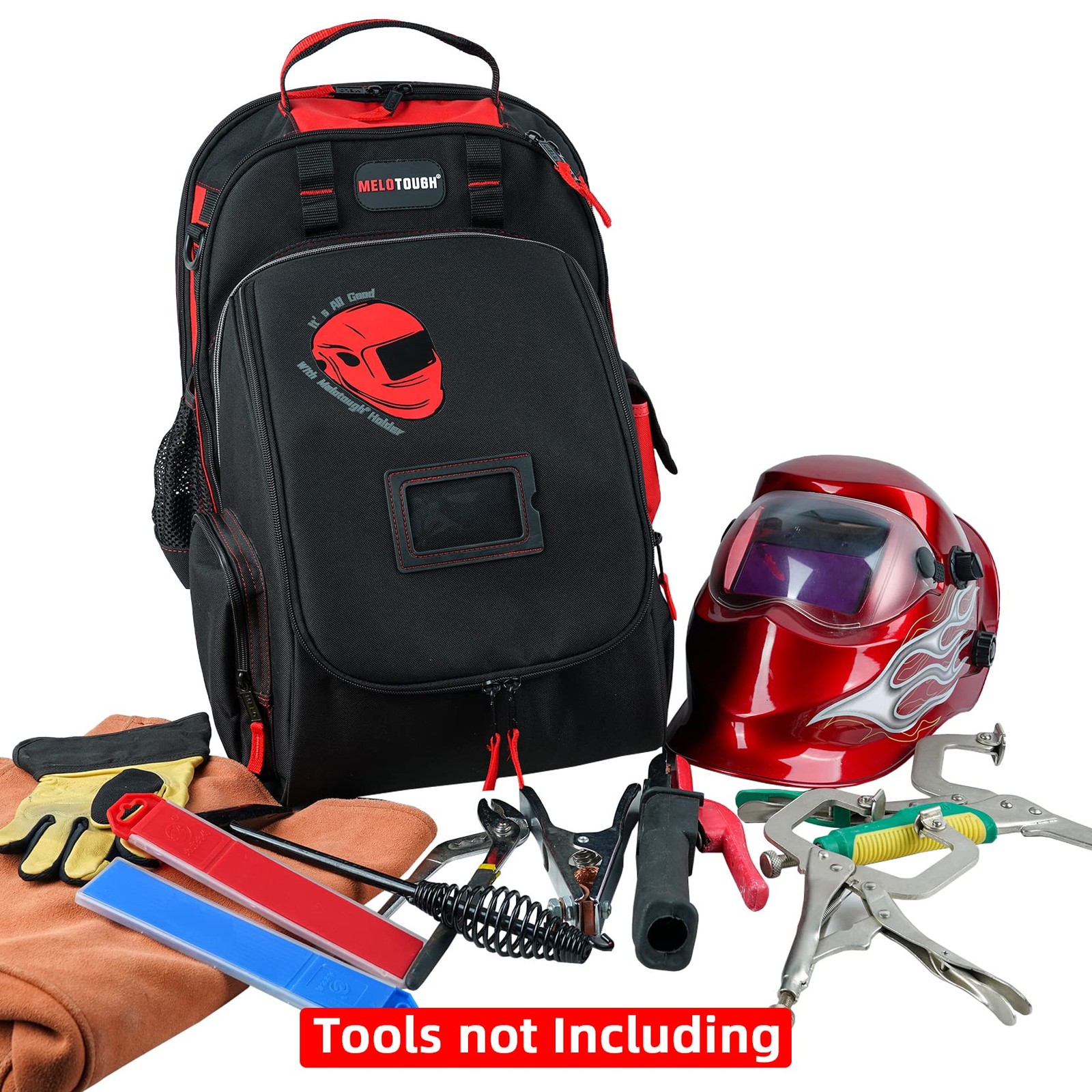 Melotough Welding Tool Backpack Extreme Gear Pack Large Capacity Helmet Holder