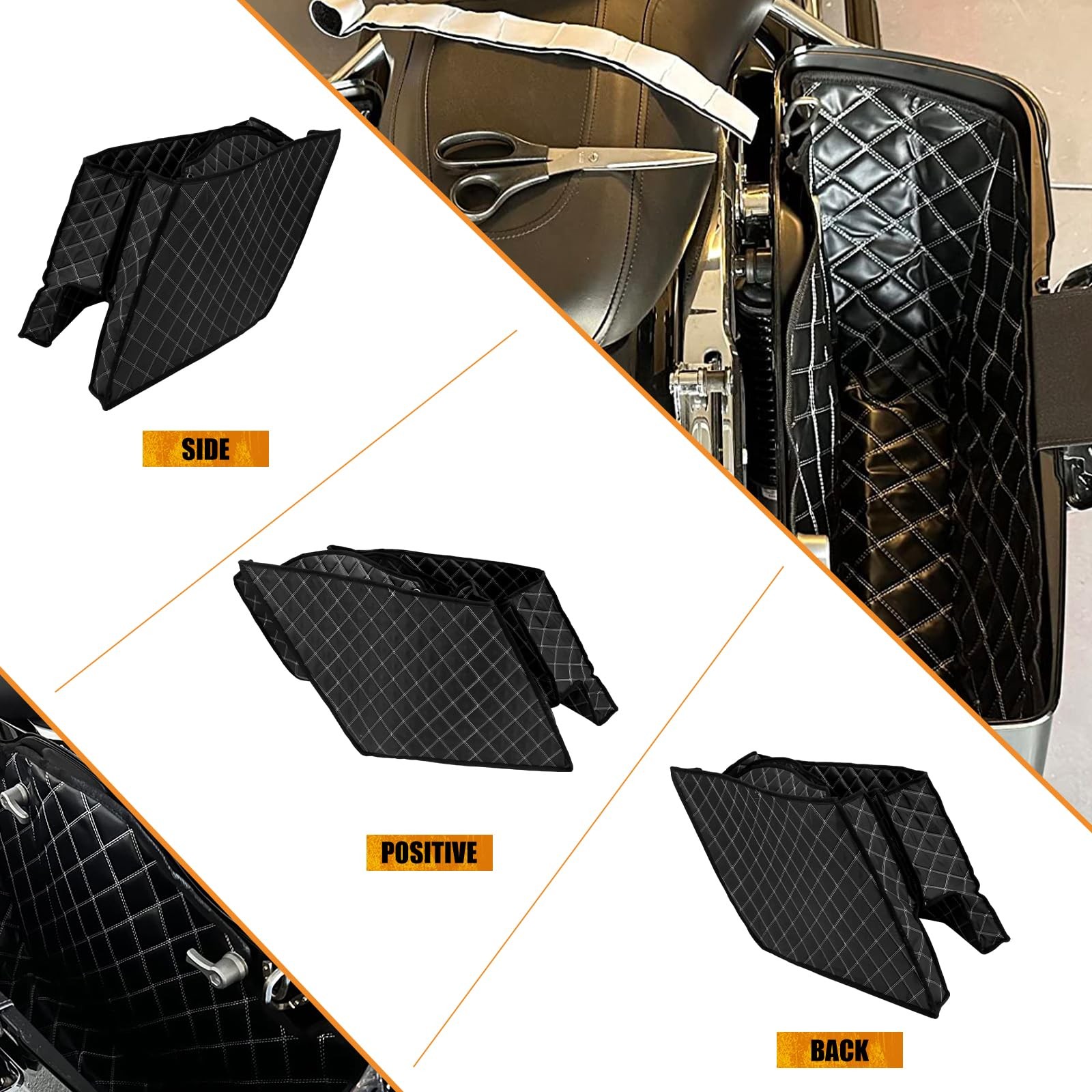 Motorcycle Saddlebag Liners 5 inch Stretched Bag Inserts Fits for Harley Tour…