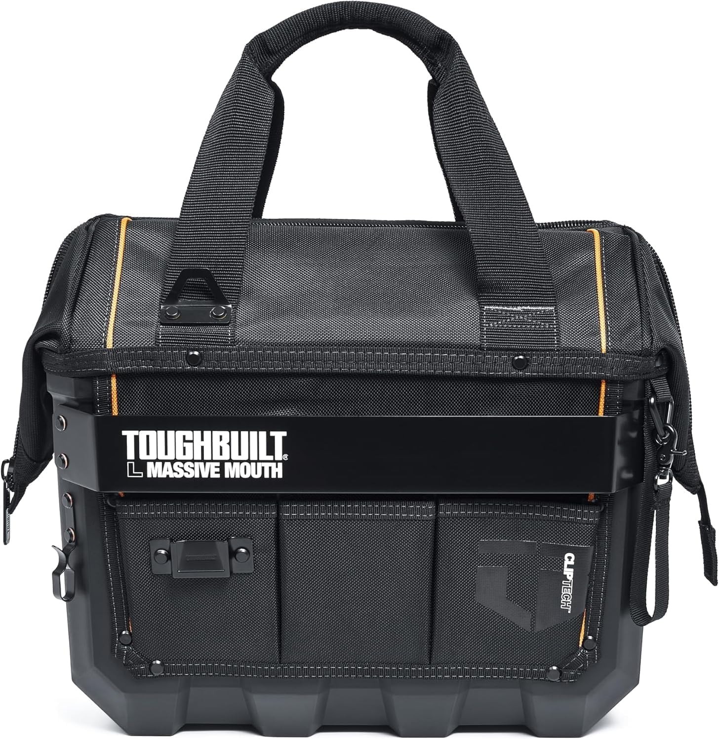 ToughBuilt ClipTech Series–16″ Heavy-Duty Massive Mouth Tool Bag Waterproof Base