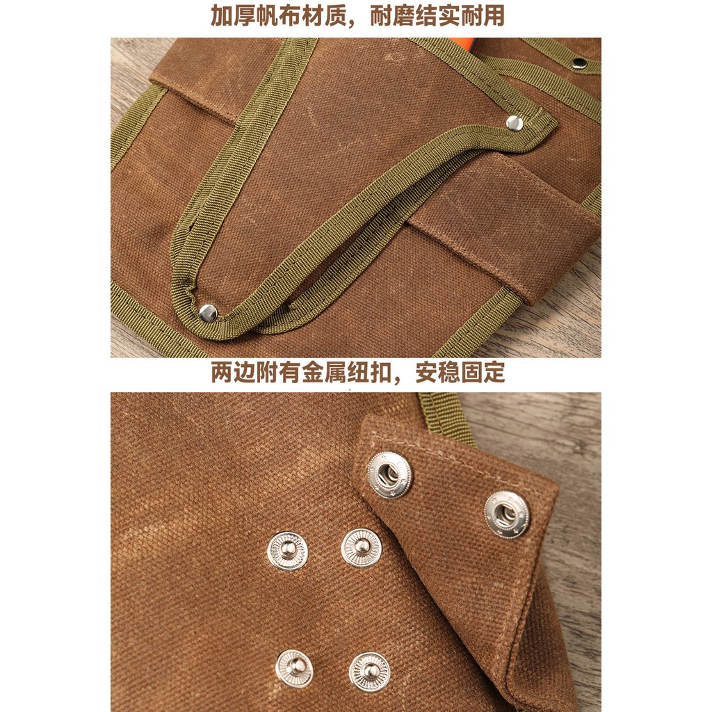 Canvas Weeding Tool Bag Wear-Resistant Storage Bag Waist Hanging Electrician Bag