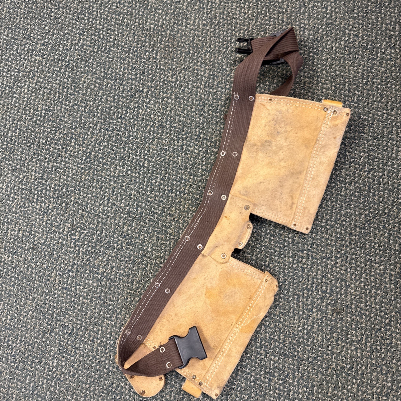 Vintage Unknown Brand Heavy Split Cowhide Leather Tool Belt 12 Pocket Unbranded