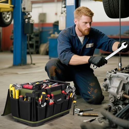 Heavy Duty Tool Bag 16-Inch, 46 Pockets Electrician Tool Bag for 16 Inch Green