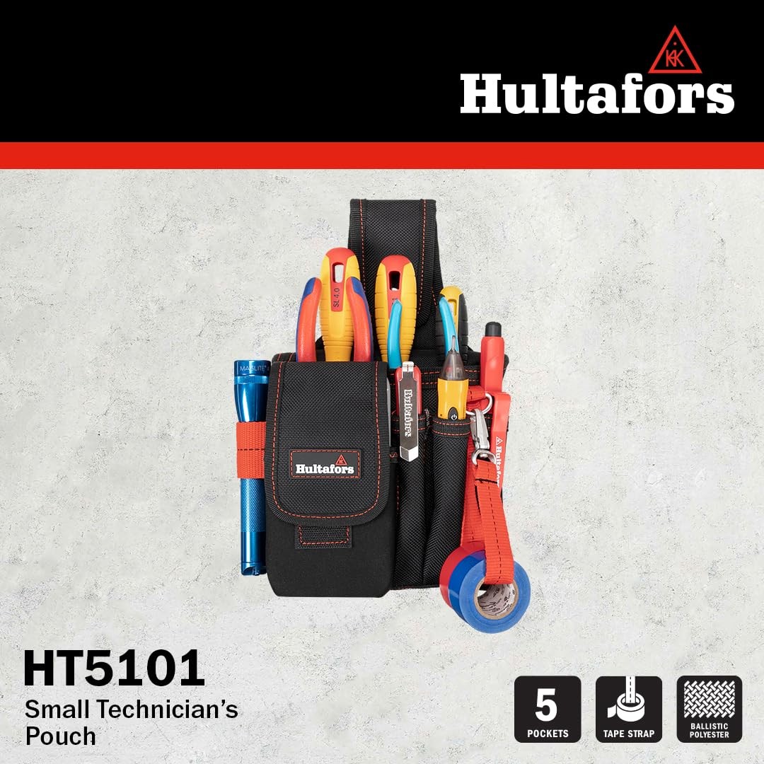 Hultafors Work Gear HT5101 Small Technician’s Pouch, Heavy Duty Ballistic Pol…